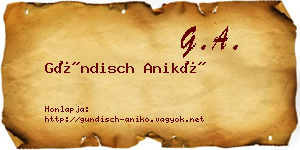 Gündisch Anikó névjegykártya